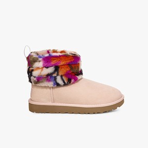 Ugg Fluff Mini Quilted Motlee Klassiska Stövlar Dam Rosa (048937KCZ)